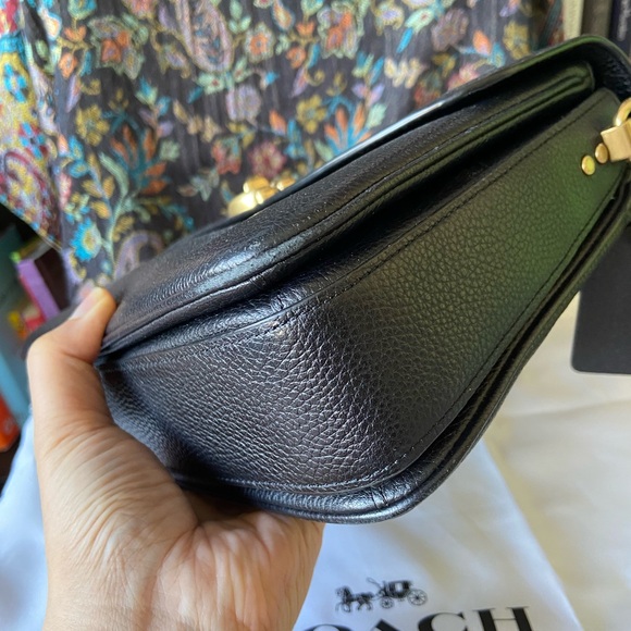 🌸SOLD🌸 Coach Cassie in Black Polished Pebble Leather with Brass Hardware! - Picture 6 of 16